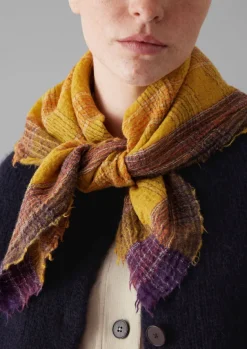 Women TOAST Hats, Scarves & Gloves*Stellar Boiled Wool Check Scarf