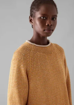 Women TOAST Linen|Jersey*Stripe Linen Cotton Sweater