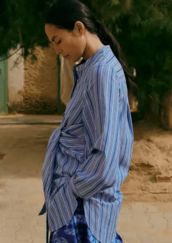 Women TOAST Tops & Tees*Stripe Poplin Wrap Front Shirt