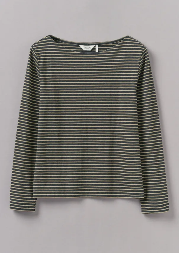 Women TOAST Jersey|Tops & Tees*Stripe Soft Cotton Long Sleeve Tee