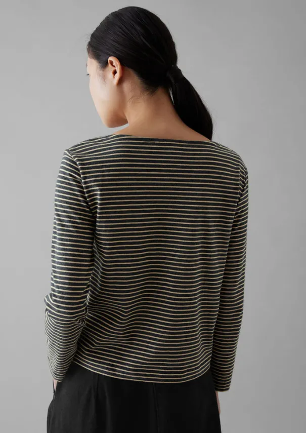 Women TOAST Jersey|Tops & Tees*Stripe Soft Cotton Long Sleeve Tee