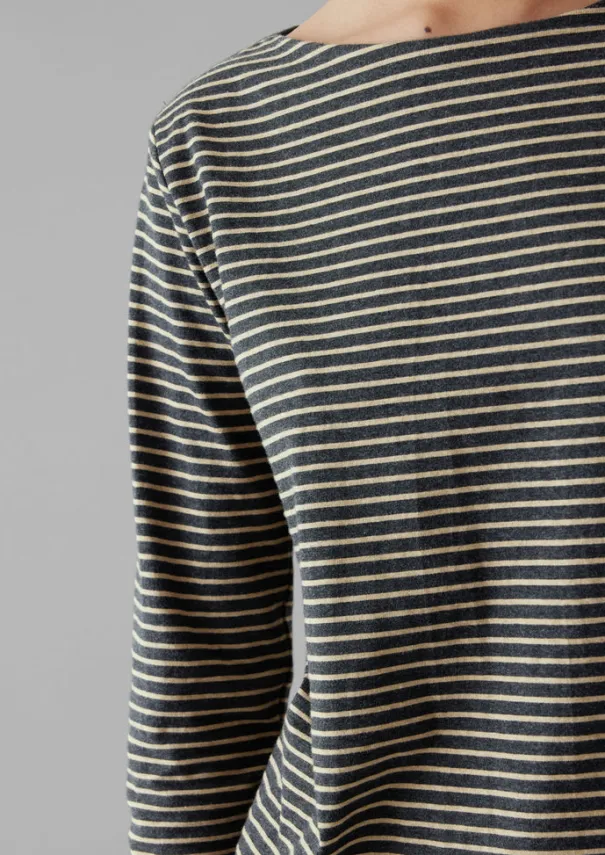 Women TOAST Jersey|Tops & Tees*Stripe Soft Cotton Long Sleeve Tee