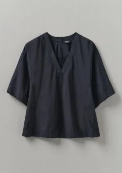 Women TOAST Tops & Tees*Textured Cotton Poplin V-Neck Top