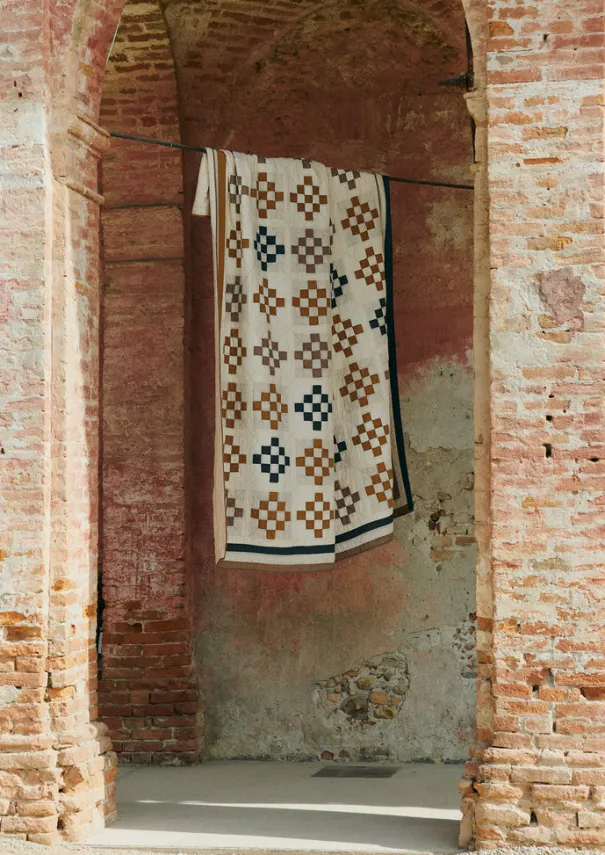 TOAST Textiles|Blankets & Throws*Tile Cotton Patchwork Quilt