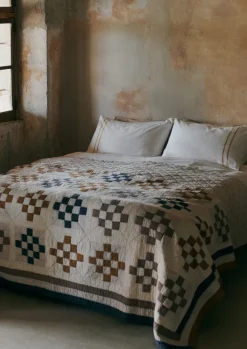 TOAST Textiles|Blankets & Throws*Tile Cotton Patchwork Quilt
