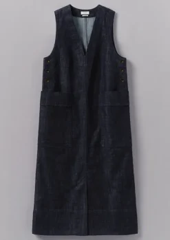 Women TOAST Denim|Workwear*V-Neck Denim Pinafore Dress
