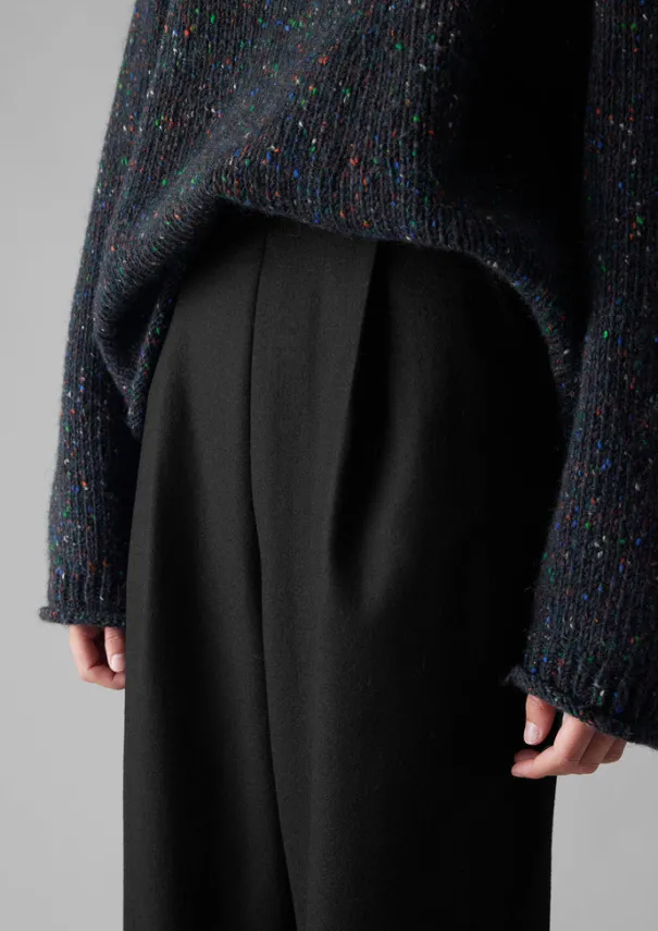 Women TOAST Trousers*Wool Flannel Pleat Front Trousers