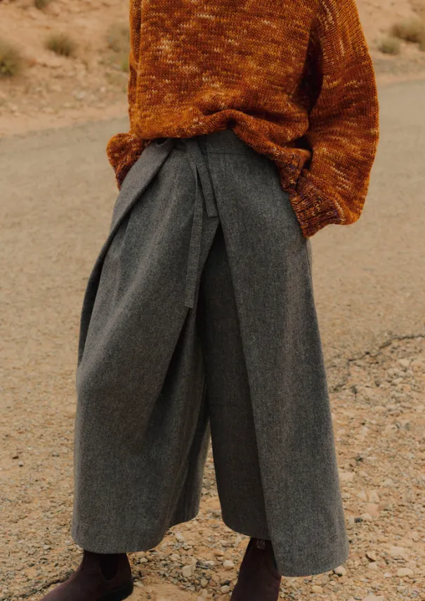 Women TOAST Skirts|Trousers*Wool Flannel Tie Front Culottes