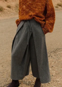 Women TOAST Skirts|Trousers*Wool Flannel Tie Front Culottes