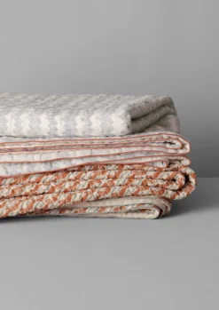 TOAST Textiles|Blankets & Throws*Zig Zag Block Print Cotton Quilt